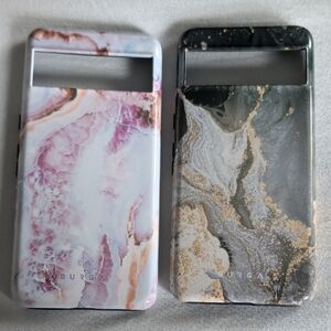 Marble Design Phone Case Set - Pink and Green Google Pixel 8 Pro